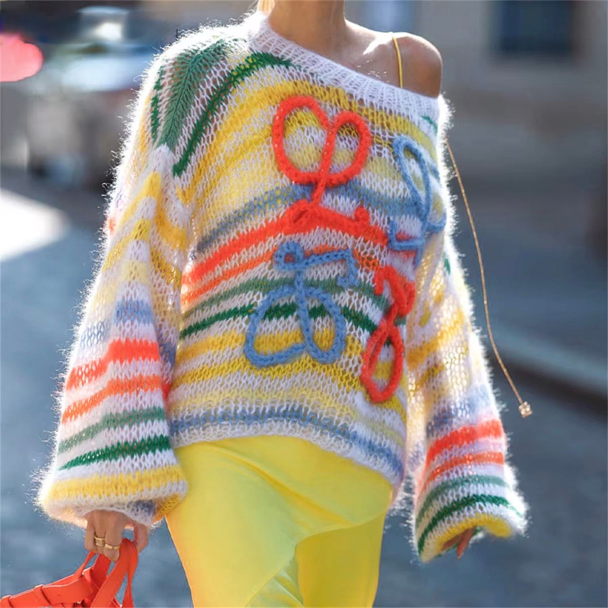 Rainbow Dreams – Lässiger Strickpullover für Damen