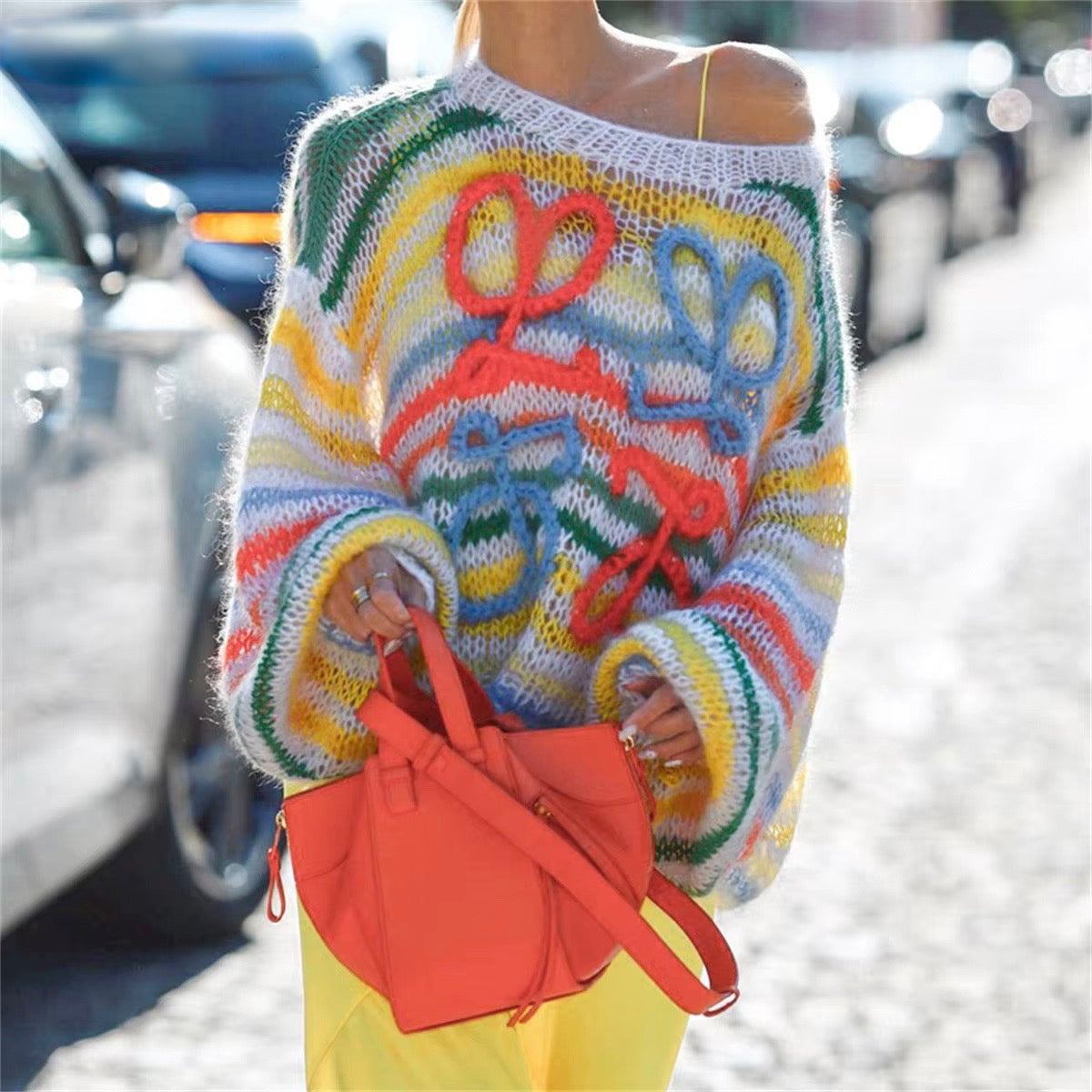 Rainbow Dreams – Lässiger Strickpullover für Damen