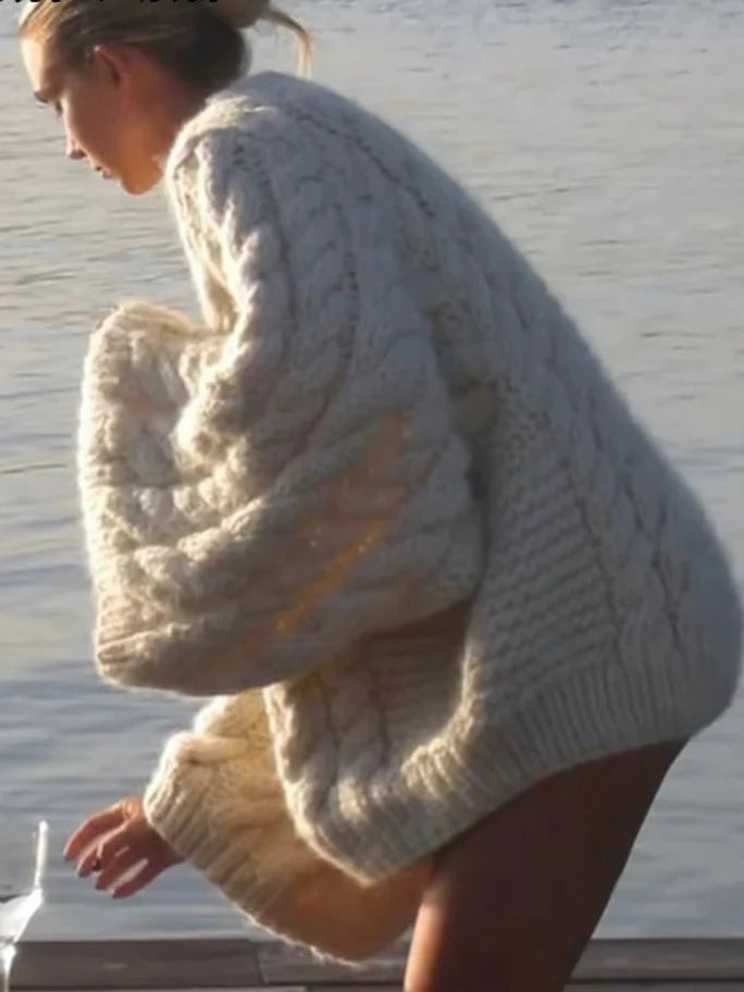 Strickpullover mit Rollkragen