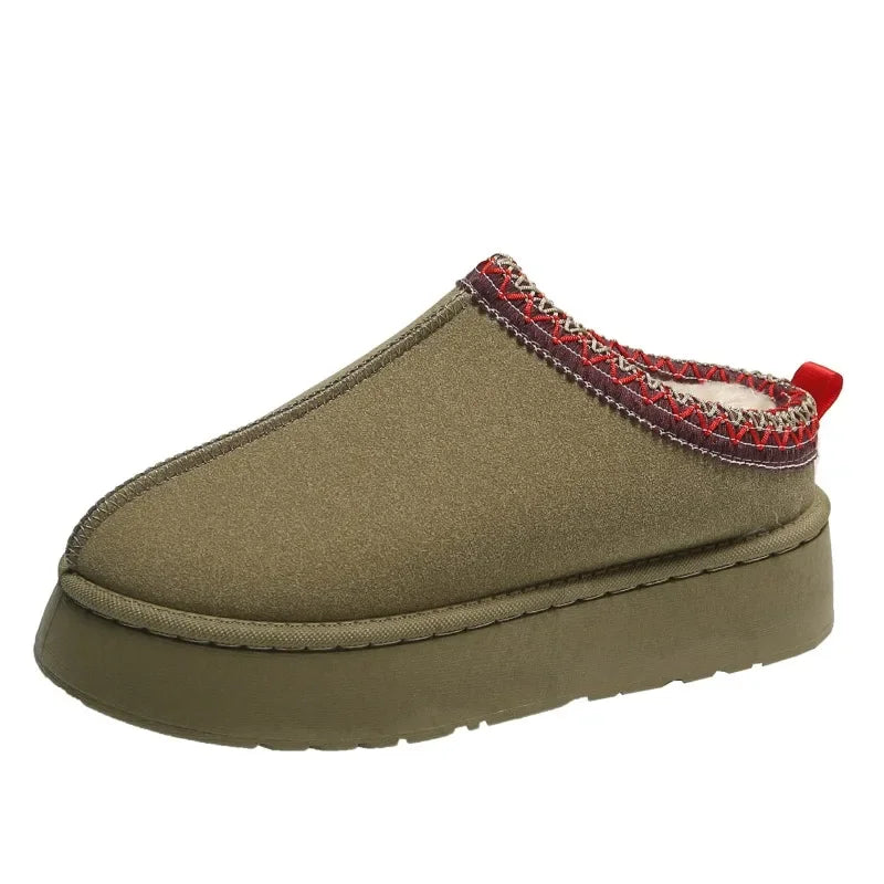 Damen Woll-Hausschuhe – Warme & Stylische Plattform-Boots