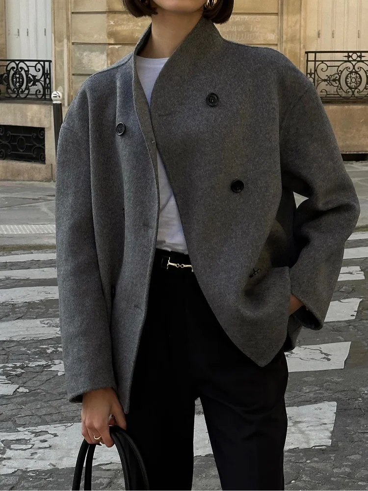 Elegante Woll-Kurzjacke: Doppelreihig & Lässig – Herbst/Winter 2024