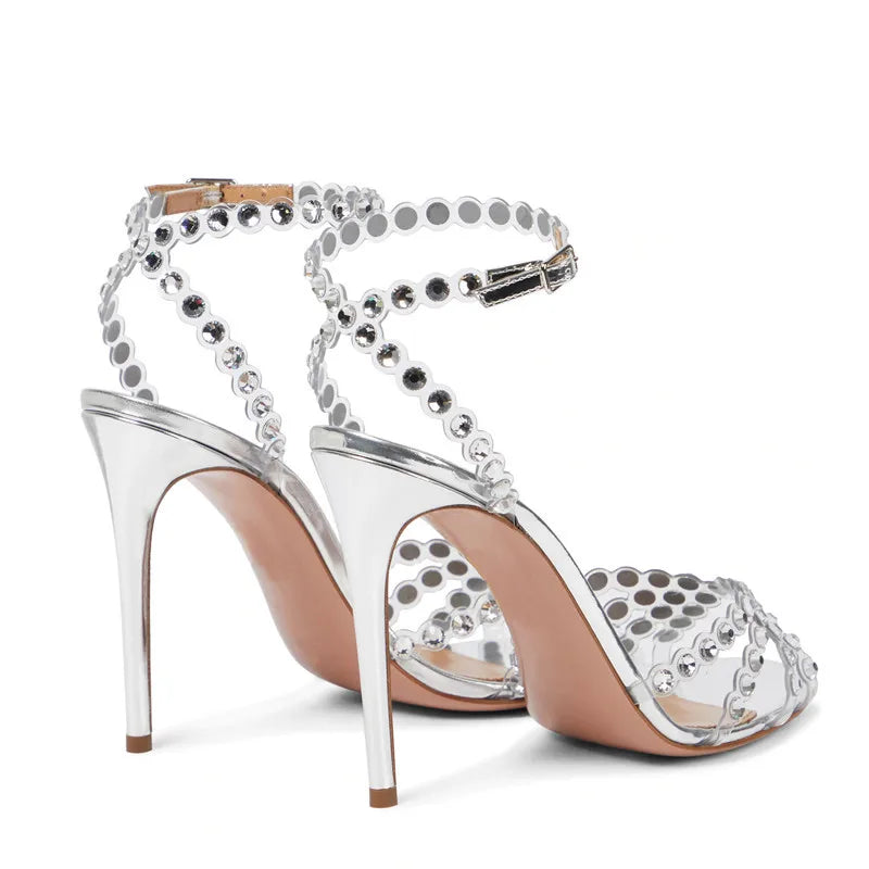 Glitzernde Kristall High Heels