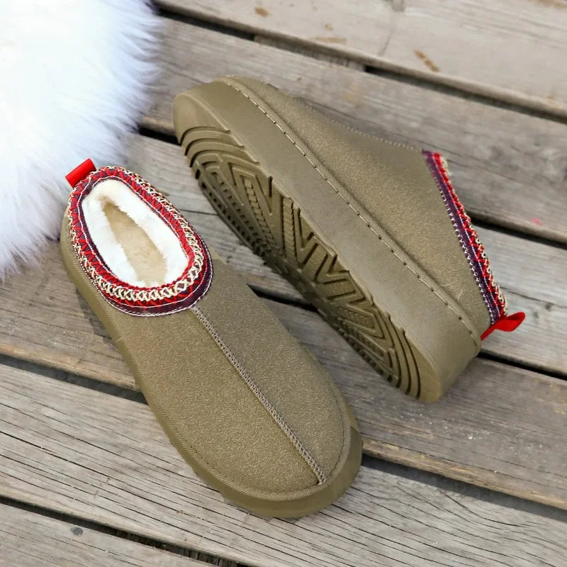 Damen Woll-Hausschuhe – Warme & Stylische Plattform-Boots
