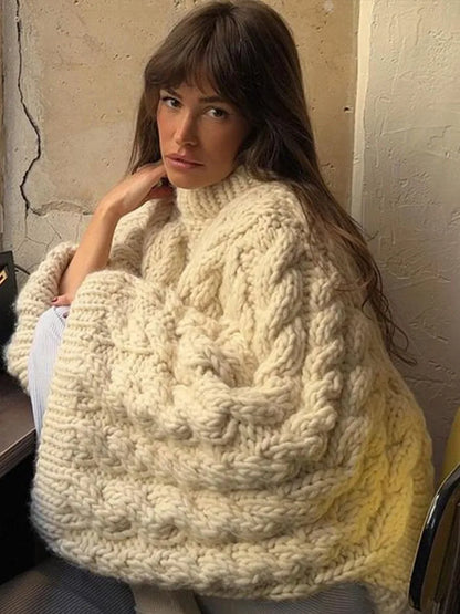 Strickpullover mit Rollkragen