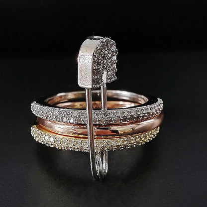Drei-Lagen Designer Ring für Damen